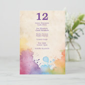 明るい絵を描飛び結婚の座席表 招待状 (スタンド正面)