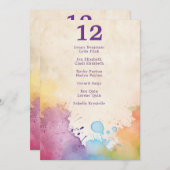 明るい絵を描飛び結婚の座席表 招待状 (正面/裏面)