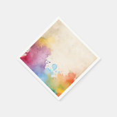 明るい絵を描飛び跳ね スタンダードカクテルナプキン (角)