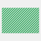 明るい緑と白のコーディネートされたクリスマス ラッピングペーパーシート (正面3)