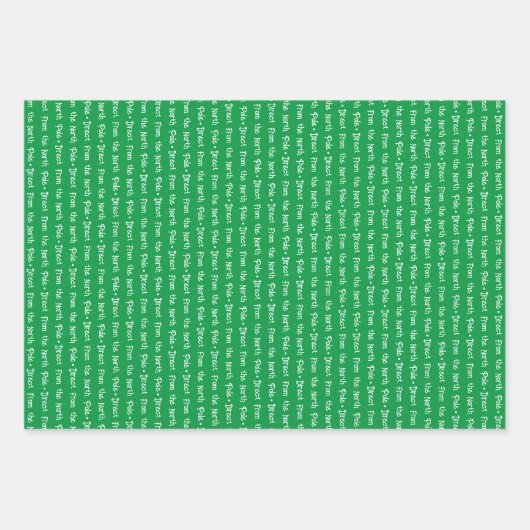 明るい緑と白のコーディネートされたクリスマス ラッピングペーパーシート (正面)