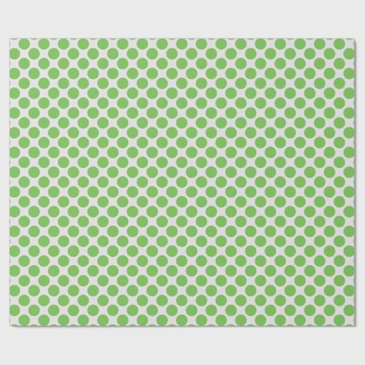 明るい緑と白の大モダン水玉模様 ラッピングペーパー (フラット)
