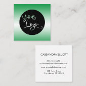 明るい緑と白カスタムのロゴを追加しまグラデーションす スクエア名刺 (正面/裏面)