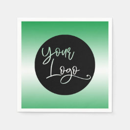 明るい緑と白カスタムのロゴを追加グラデーションする スタンダードカクテルナプキン