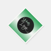 明るい緑と白カスタムのロゴを追加グラデーションする スタンダードカクテルナプキン (角)