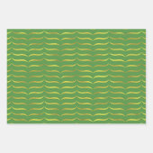 明るい緑と金ゴールド ラッピングペーパーシート (正面)