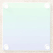 明るい緑と青のグラデーション ガラスコースター (裏面)