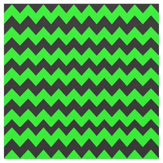 明るい緑と黒の山かっこ ファブリック (クローズアップ)