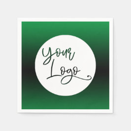 明るい緑と黒カスタムのロゴを追加しまグラデーションす スタンダードカクテルナプキン