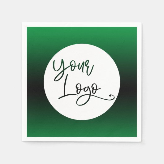 明るい緑と黒カスタムのロゴを追加しまグラデーションす スタンダードカクテルナプキン (正面)
