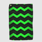 明るい緑に緑と黒のアクセント ゴルフタオル (正面)