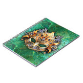 明るい緑に装飾されたヴェナチアンのマスク ノートブック (左側)