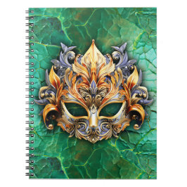 明るい緑に装飾されたヴェナチアンのマスク ノートブック
