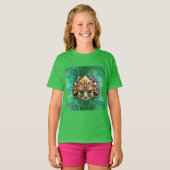 明るい緑に装飾されたヴェナチアンのマスク Tシャツ (正面フル)