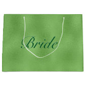 明るい緑のきらめく抽象芸術の背景 ラージペーパーバッグ (正面)