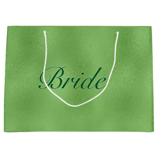 明るい緑のきらめく抽象芸術の背景 ラージペーパーバッグ (正面)