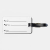 明るい緑のアイリッシュトップハットと金ゴールドコイン ラゲッジタグ (裏面横)