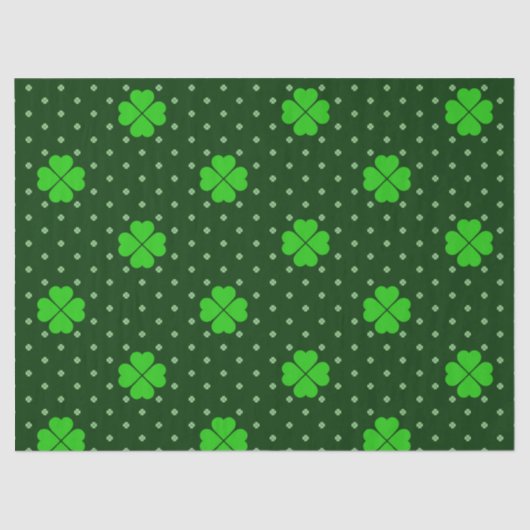 明るい緑のアイルランドのケルト色のシャムロックの色合い 薄葉紙 (正面)