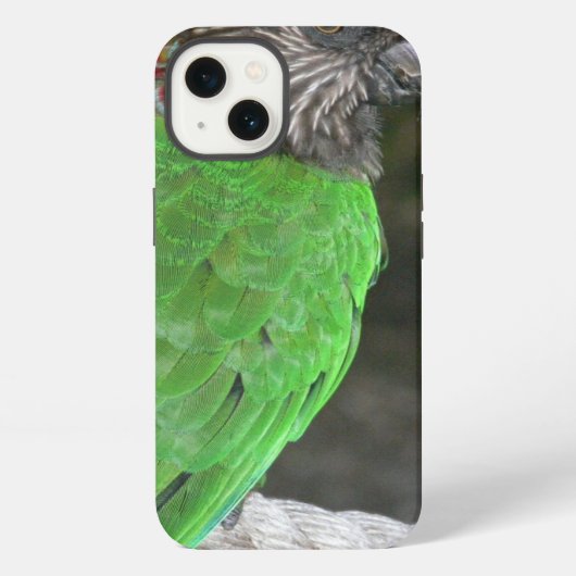 「明るい緑のオウム」iPhone 7 用ケース iPhoneケース (裏面)