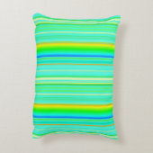 明るい緑のオリジナル垂直ストライプの アクセントクッション (裏面(縦))
