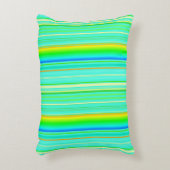 明るい緑のオリジナル垂直ストライプの アクセントクッション (正面(垂直))