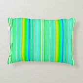 明るい緑のオリジナル垂直ストライプの アクセントクッション (裏面)