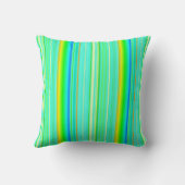 明るい緑のオリジナル垂直ストライプの クッション (裏面)