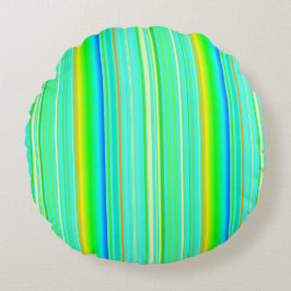 明るい緑のオリジナル垂直ストライプの ラウンドクッション