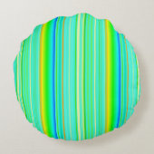 明るい緑のオリジナル垂直ストライプの ラウンドクッション (裏面)