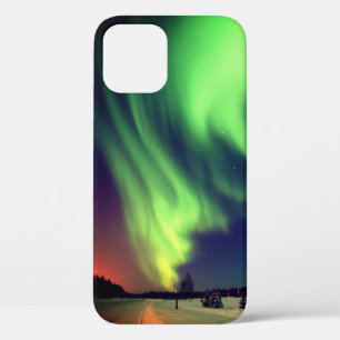 明るい緑のオーロラ iPhone 12ケース