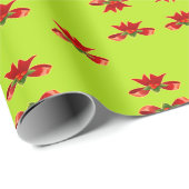 明るい緑のクリスマスレッドリボン ラッピングペーパー (ロールコーナー)