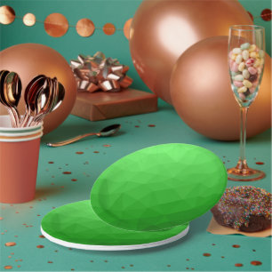 明るい緑のグラデーションの幾何学的なメッシュの明るいパターン ペーパープレート