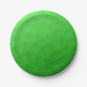 明るい緑のグラデーションの幾何学的なメッシュの明るいパターン ペーパープレート (正面)