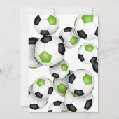 明るい緑のサッカーボール子供の誕生日 招待状 (裏面)