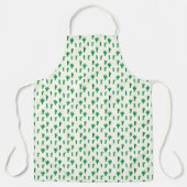 明るい緑のサボテンの模様 エプロン (正面)