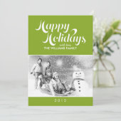 明るい緑のスクリコンテンポラリープトホリデー シーズンカード (スタンド正面)