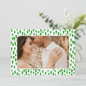 明るい緑のダッシュフォトフレームホリデーカード シーズンカード (スタンド正面)
