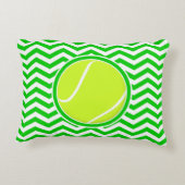 明るい緑のテニスシェブロン柄アクセント枕 アクセントクッション (裏面)