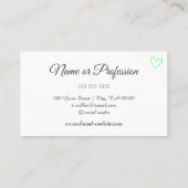 明るい緑のハートシック·ドリップス·カエレガントリグライ 名刺 (裏面)