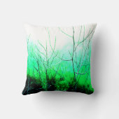 明るい緑のフローラデザインの「新しい始まり」 クッション (裏面)