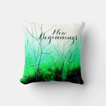 明るい緑のフローラデザインの「新しい始まり」