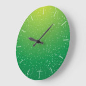 明るい緑のライムソーダ気泡クロック ラージ壁時計 (傾斜)