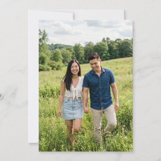 明るい緑のリアルな写真 招待状 (正面)