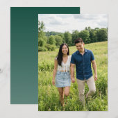 明るい緑のリアルな写真 招待状 (正面/裏面)