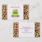 明るい緑のレトロストーブキリン·シェフ·キャテラー 名刺 (正面/裏面)