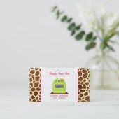 明るい緑のレトロストーブキリン·シェフ·キャテラー 名刺 (スタンド正面)