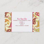 明るい緑のレトロストーブペイズリーシェフケーター 名刺 (裏面)