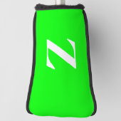 明るい緑の大きな白のモノグラム ゴルフヘッドカバー (回転90)