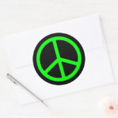 明るい緑の平和のサイン ラウンドシール (封筒)