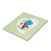 明るい緑の水玉模様を持つポルトガルの鶏。 タイル (側面)